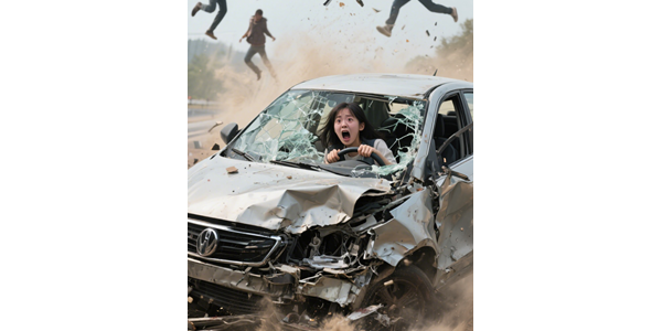 日本东京一汽车撞上行人  事故已致10人受伤